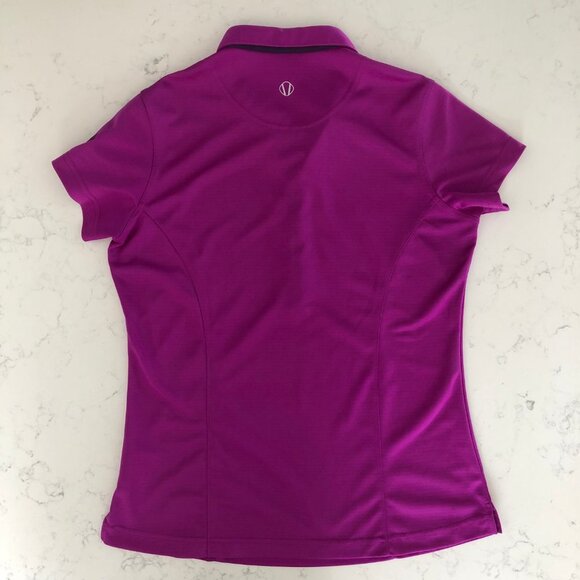 Sunice Athletic SS 5 Button Fitted Polyester Polo Golf Shirt Purple Sz S - Picture 4 of 11